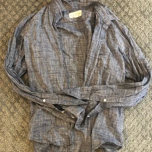 nili lotan chambray button down